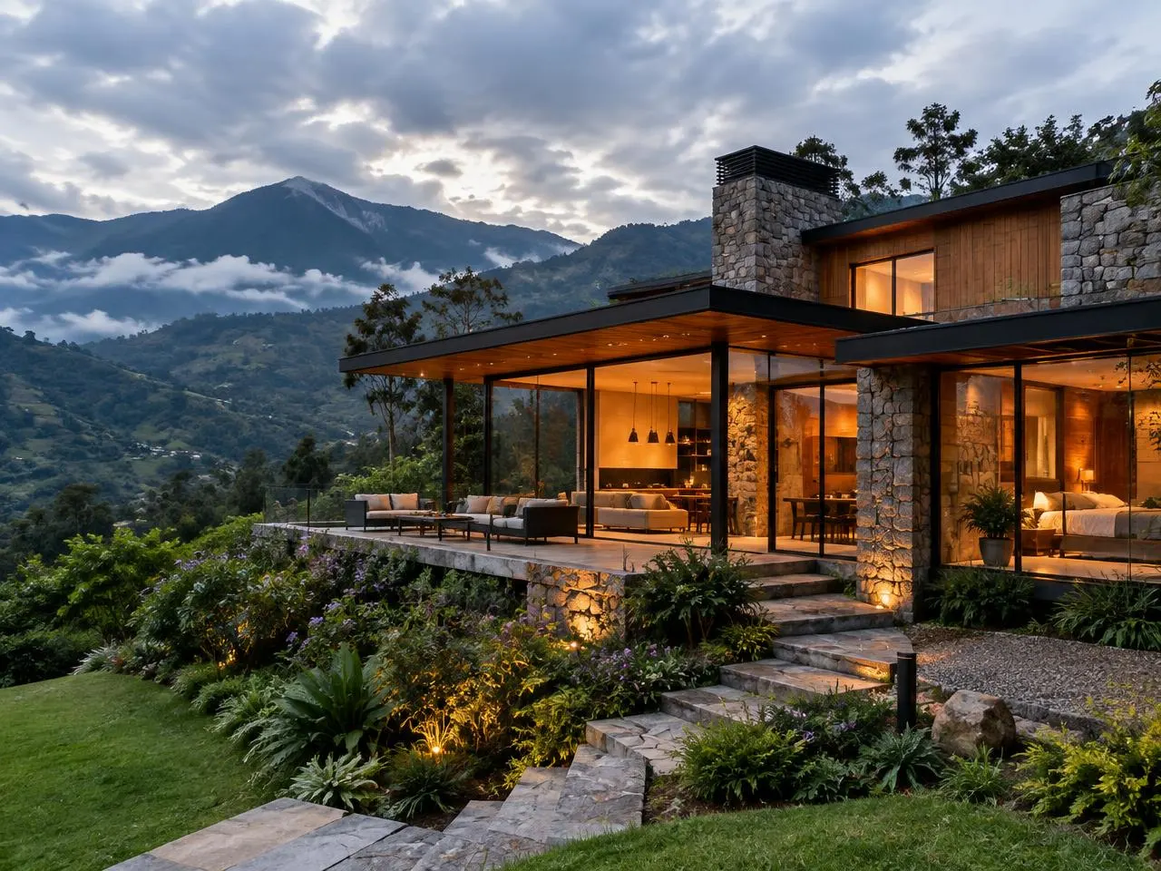 Casa Piedra y Madera, vivienda en piedra y madera en la montaña